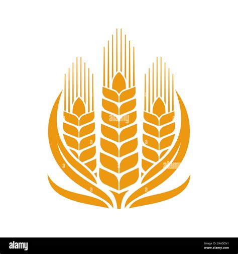 Cereal Wheat Rye And Barley Icon Agriculture Minimalistic Symbol Or