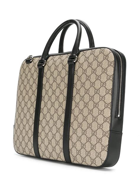 Gucci Leather Gg Supreme Laptop Bag For Men Lyst