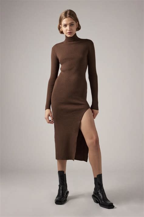 Zara Long Knit Dress The Best Knitted Jumper Dresses For Autumnwinter 2020 Uk Popsugar