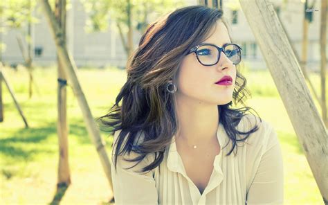 Wallpaper Face Model Long Hair Women With Glasses