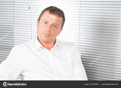Handsome Man Sitting Office Desk Listening Customer — Stock Photo