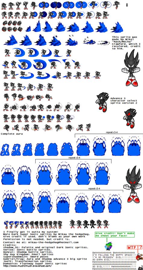 Dark Sonic Sprites Still More By Phantom644 On Deviantart