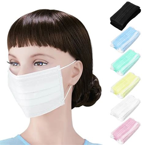 50pcs Non Woven 3 Ply Anti Dust Disposable Surgical Medical Salon Earloop Face Mouth Masks Green