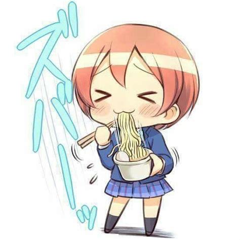 Chibi Anime Girl Eating Ramen Gambarku