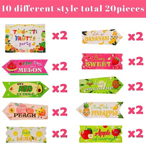 Buy 20 Pieces Twotti Frutti Party Sign Frutti Party Themed Directional