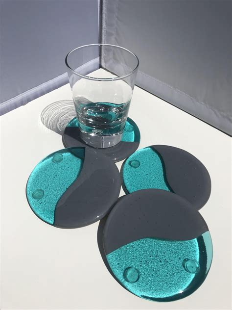 Round Fused Glass Coasters By Keri Baumgardner Glass Glass Art