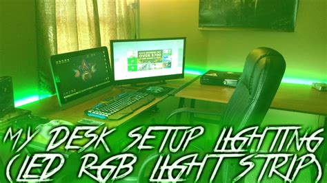 My Gaming Setup Desk Lighting Led Rgb Light Strip Youtube