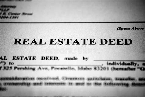 Real Estate Deed Transfer Of Land Or Property Stock Photo Image Of