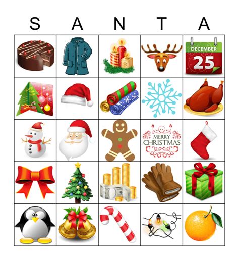 Santa Bingo Card