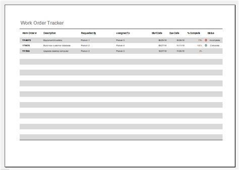 Work Order Tracker Templates For Ms Excel Excel Templates