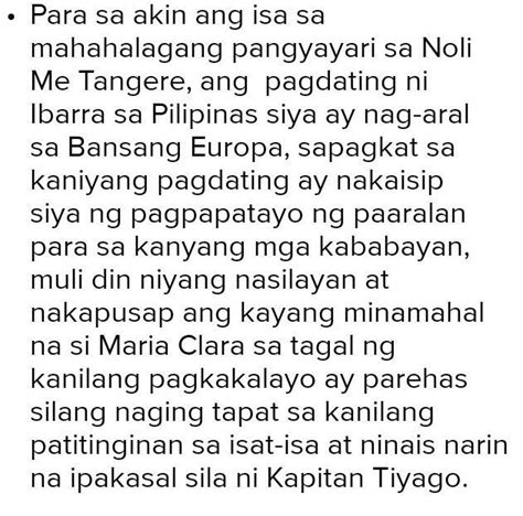 Mahalagang Pangyayari Sa Nobelang Noli Me Tangere Brainlyph