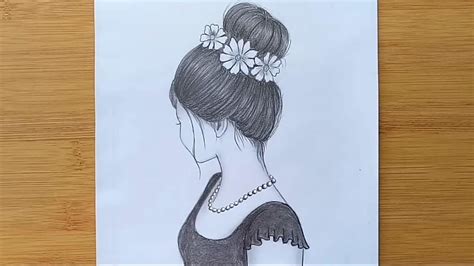 Discover all images by lua. How to draw a girl with a Messy Bun Hair - step by step ...