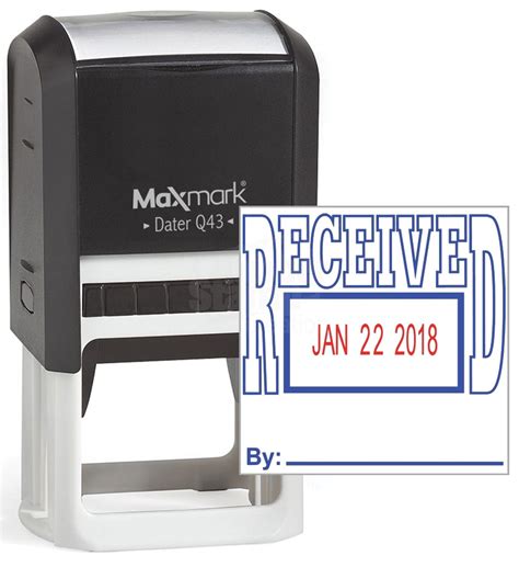 Maxmark Q43 Large Size Date Stamp With Received Self Inking Stamp