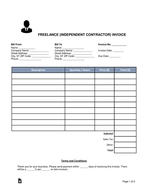 The 2019 1099 form is used to report business payments or direct sales. Free Freelance (Independent Contractor) Invoice Template ...