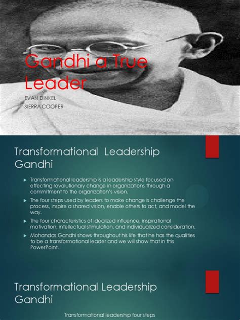 Gandhi 1 Mahatma Gandhi Transformational Leadership
