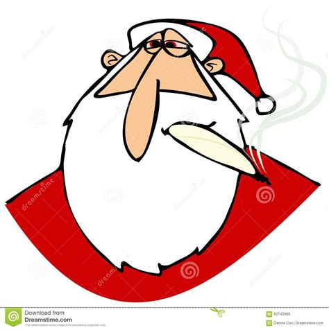 Stoned Santa With Red Eyes Stock Illustration