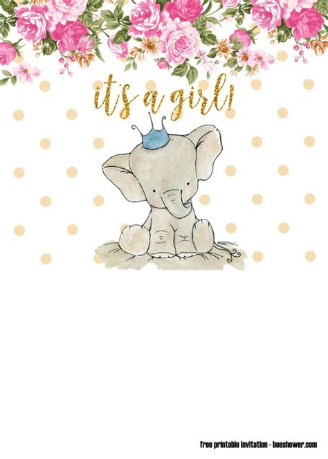 See more ideas about baby shower printables, baby shower, free baby stuff. FREE Pink Elephant Baby Shower Invitations Templates ...