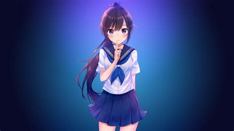 1920x1080 Anime Girl In School Uniform 1080p Laptop Full
