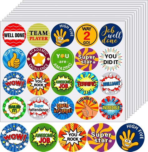 1000 Pieces Teacher Reward Stickers Motivational Positive Stickers