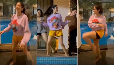 janhvi kapoor s poolside dance to cardi b s up with her team will leave you in splits watch