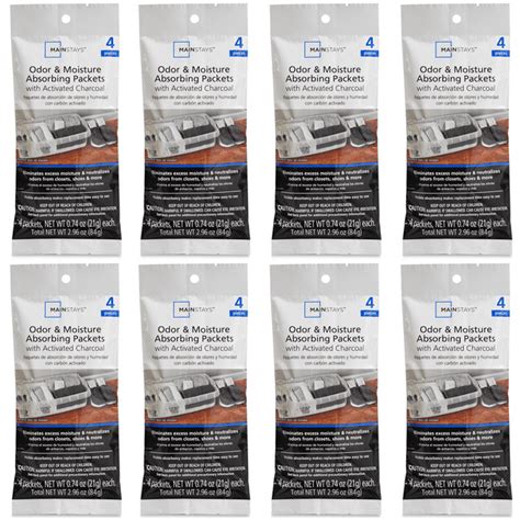 Mainstays Moisture Odor Absorbing Packets With Activated Charcoal 32