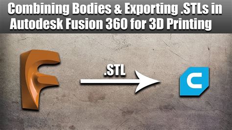 How To Combine Bodies And Export Stl Files In Autodesk Fusion 360 Youtube