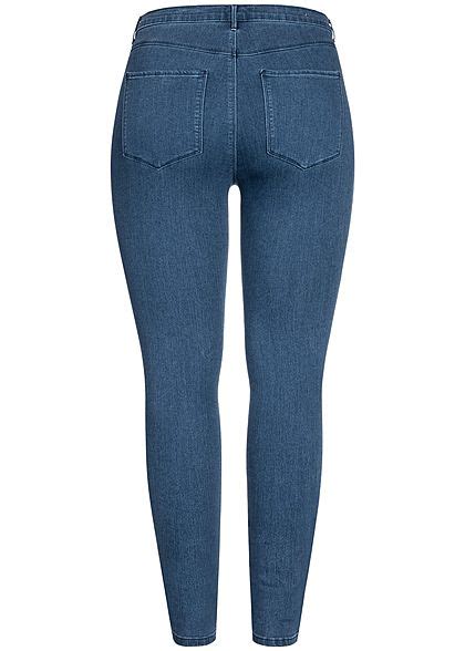 Only Carmakoma Damen Curvy Push Up Skinny Jeans 3 Pockets High Waist Noos Med Blau Denim