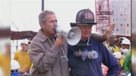 2001 Bush Rallies First Responders After 911 Attacks Cnn Video