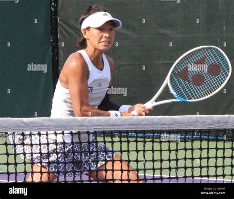Japanese Tennis Player Kimiko Date Krumm Plays In A Tournament In Miami In The Us State Of