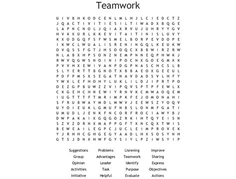 Teamwork Word Search Wordmint
