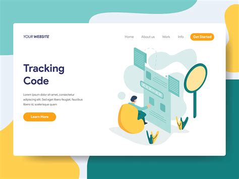 Landing Page Template Of Tracking Code Illustration Concept Modern