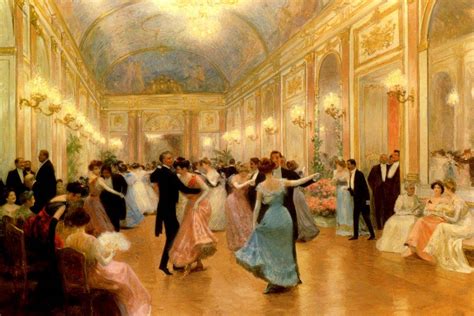 An Elegant Evening Ball Dance Ballroom Dancing Painting By Victor