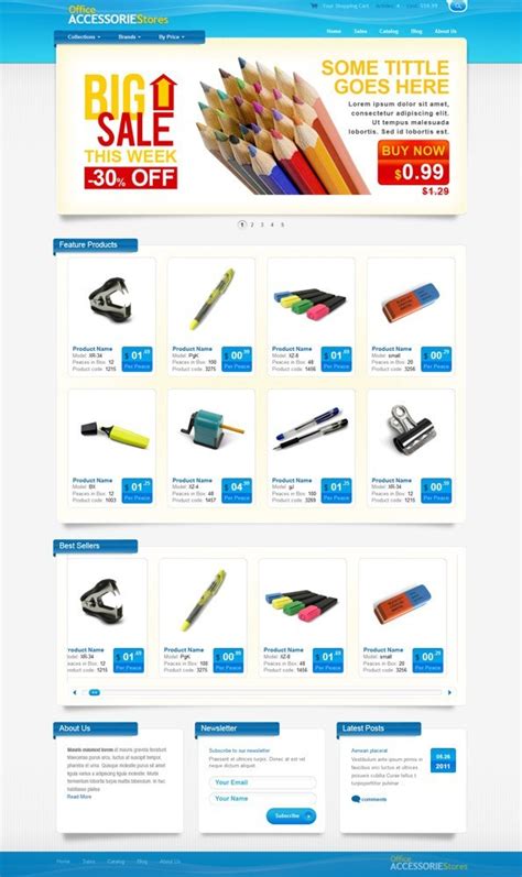 Everyone wants to build their own online store, want to create a unique store and. Ecommerce Website CSS Template for Office Supplies and ...