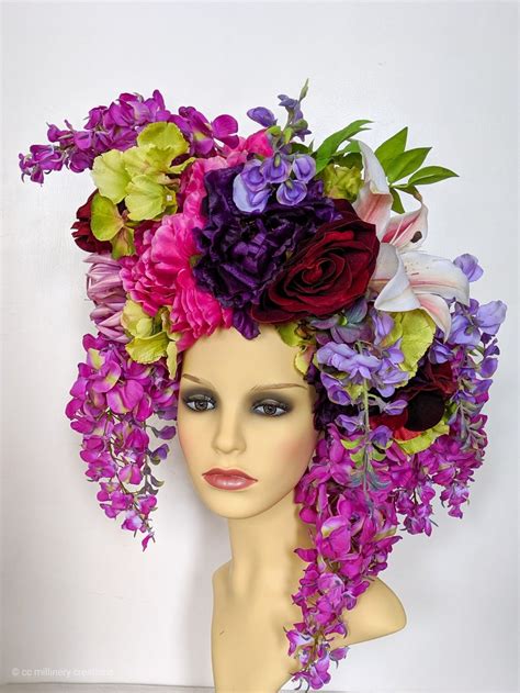 Floral Headpiece Wig Royal Ascot Hats Kentucky Derby Hats Floral