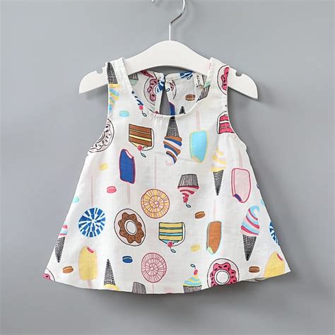 New Arrival Kids Clothes 2017 Summer Baby Girl Sleeveless Dress Ice