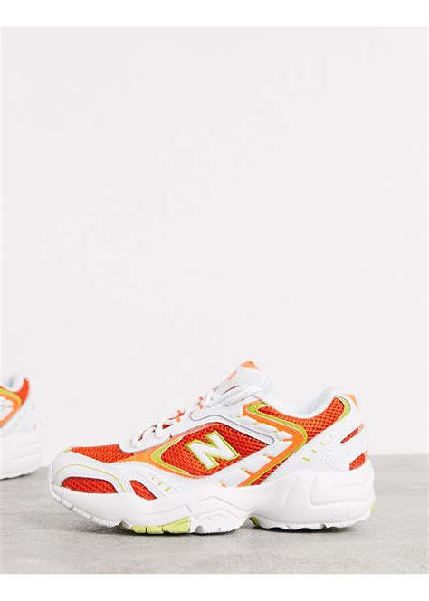 New Balance 452 In Trainers White And Orange Lyst