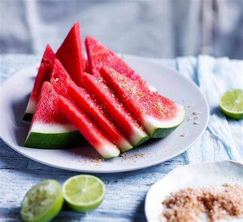 Chilled Watermelon Wedges With Chilli Lime Salt Recipe Gourmet Traveller