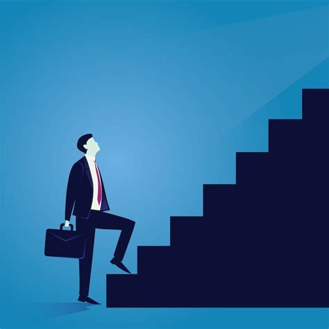 Premium Vector Businessman Climb Success Ladder