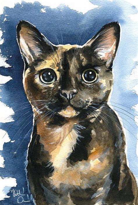 Pin By Mel Noelle On Watercolor Cat Painting Watercolor Cat