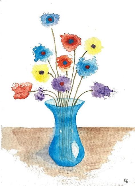 Title Flowers In Blue Vase Artist Terry Fleckney Medium Painting