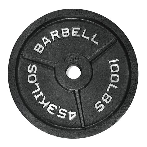 Cap Barbell 100 Lb Black Olympic Weight Plate Amazon