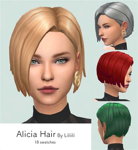 Liliili Sims Alicia Hair 18 Swatches Ea Color Callis Cc Finds