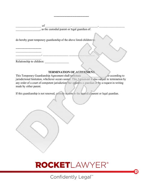 Free Temporary Guardianship Agreement Free To Print Save And Download