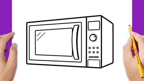 How To Draw A Microwave Oven Easy Youtube