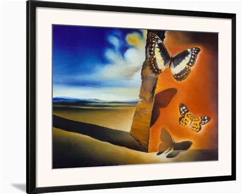 Landscape With Butterflies Framed Art Print Salvador Dalí