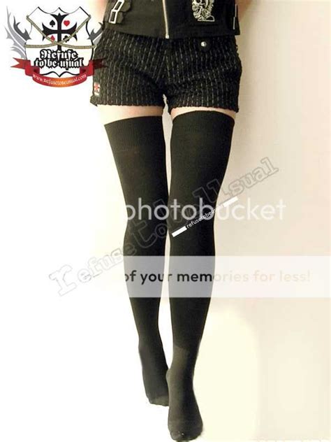 Punk Rock Gothic Ultra Thigh Hi Opaque Stocking Socks B Ebay