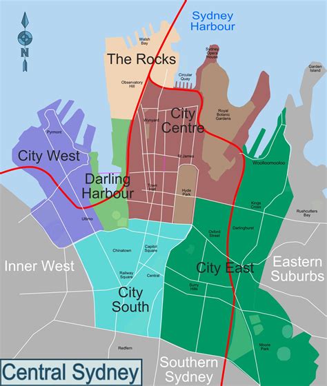 Sydney Neighborhood Map Map Of Sydney Neighborhoods Australia