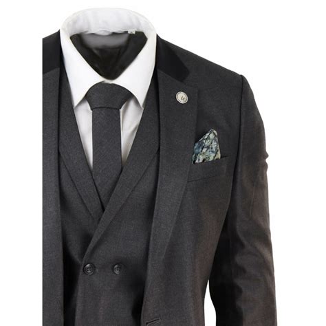 Mens 3 Piece Charcoal Grey Suit Buy Online Happy Gentleman