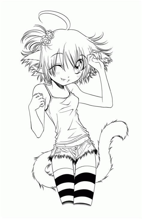 Anime Neko Coloring Pages Coloring Pages