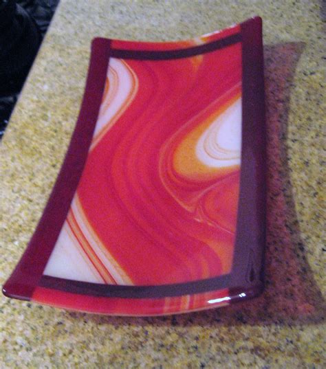 Hand Made Fused Glass Platter By Grateful Glass